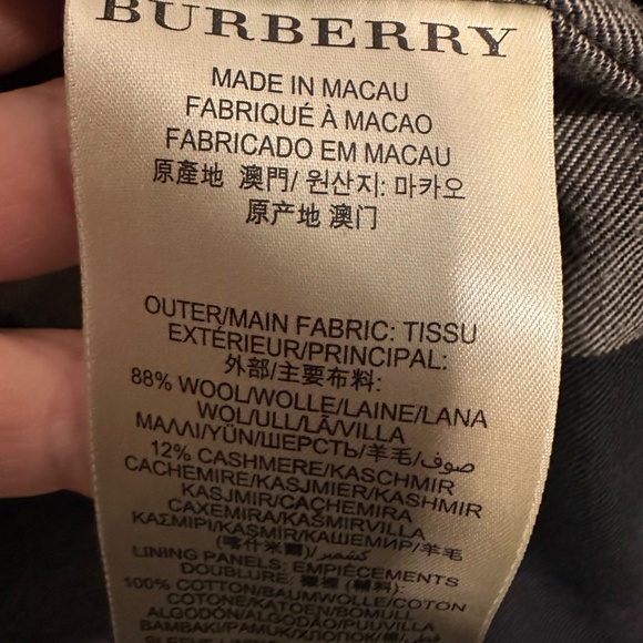 Burberry Brit Eckford Double Breasted Wool Peacoat Gray Large 42R, Free Ship - Picture 6 of 8